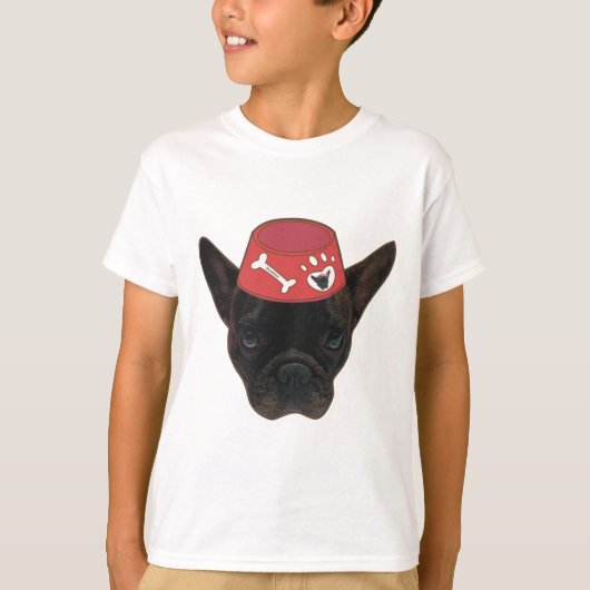 T-shirt Chien-taureau français au Red Bowl (Devant)