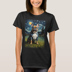 T-shirt Chien-taureau français dans la nuit étoilée, Edvar