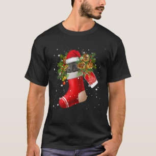 T-shirt Chien-taureau français de père Noël en pyjama de c