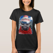 T-shirt Chien Taureau Français En Ski D'Hiver Snowboard Po (Devant)