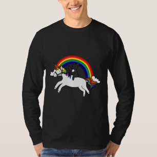 T-shirt Chien-taureau français équitation Chien-licorne
