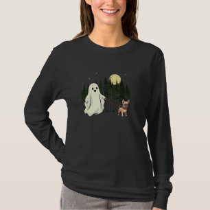 T-shirt Chien-taureau français Fantôme de marche Halloween