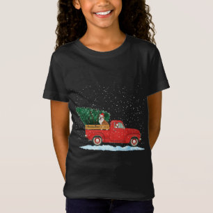 T-Shirt Chien-taureau mignon Avec Camion Vintage Ramassage