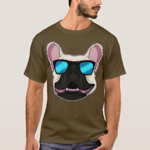 T-shirt Chien-taureaux français avec lunettes de soleil