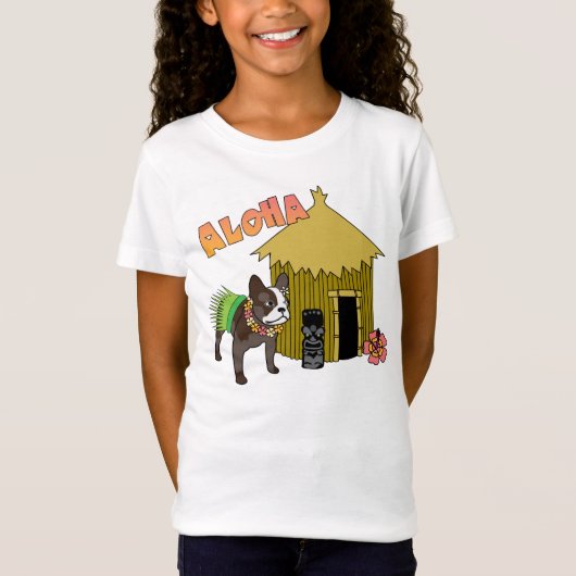 T-Shirt Chien-taureaux français d'Hawaï tee - shirts de Hu (Devant)