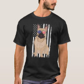 T-shirt Chien-taureaux français Drapeau américain Patriot  (Devant)