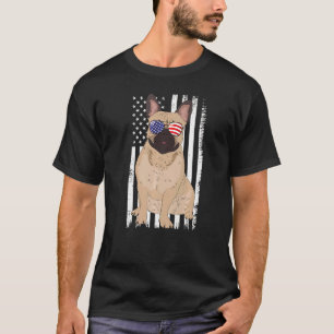 T-shirt Chien-taureaux français Drapeau américain Patriot