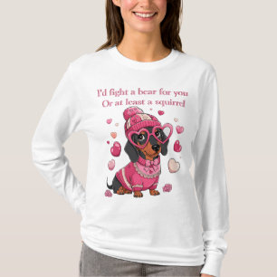 T-shirt Chien teckel de la Saint-Valentin