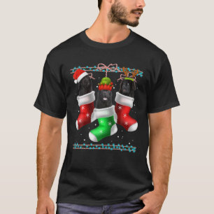 T-shirt Chien Terre-Neuve Chaussettes de Noël Drôle Pyjama