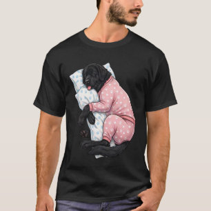T-shirt Chien Terre-Neuve Mignon Endormi en Pyjama Heure d