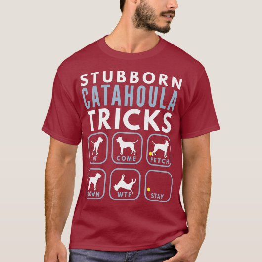 T-shirt Chien têtu Catahoula Léopard Tricks - Chien (Devant)