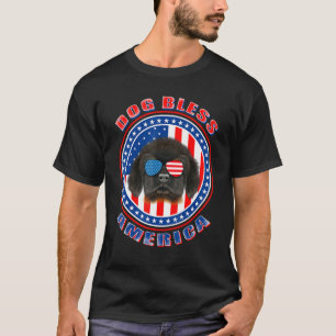 T-shirt Chien Tibétain Mastiff Bénir l'Amérique Drapeau Pa
