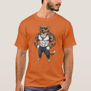 T-shirt Chien Toller, musclé, tatoué, culturiste
