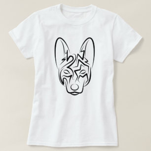 T-shirt Chien tribal noir et blanc