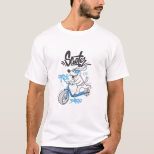 T-shirt Chien Trottinette