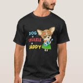 T-shirt Chien + Ukulele Happy Musician Ukulele Player (Devant)
