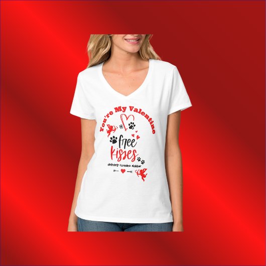 T-shirt Chien Valentine - Baisers Gratuits Contient Défini