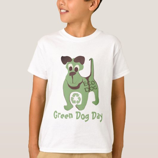 T-shirt Chien vert - - Customisé (Devant)
