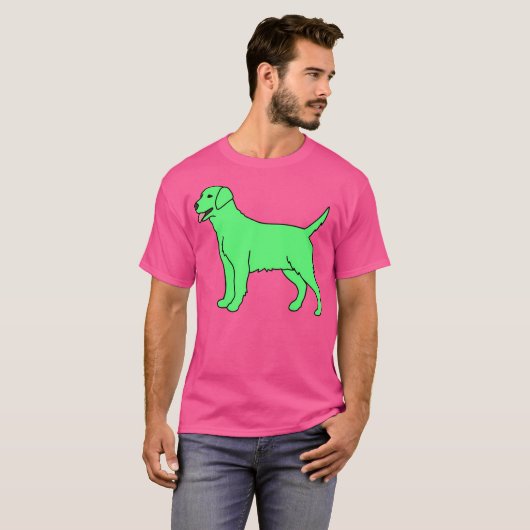 T-shirt Chien vert Neon (Devant entier)