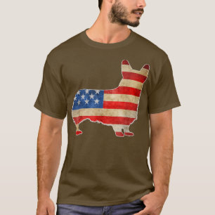 T-shirt Chien vintage 4 juillet Drapeau américain
