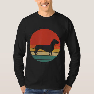T-shirt Chien Vintage Dachshund Silhouette Rétro 60s les a