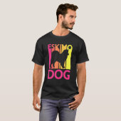T-shirt Chien vintage Eskimo Chien américain (Devant entier)