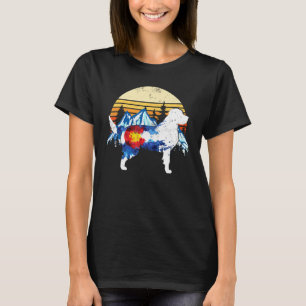T-shirt Chien vintage Golden Retriever Colorado Drapeau co