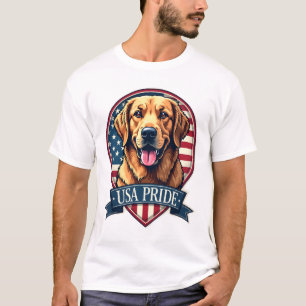 T-shirt chien vintage Golden Retriever USA Pride 4