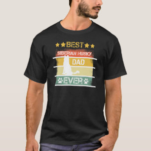 T-shirt Chien Vintage Meilleur Husky Sibérien Papa Jamais