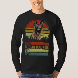 T-shirt Chien Vintage Meilleur Malinois Belge Papa Jamais 