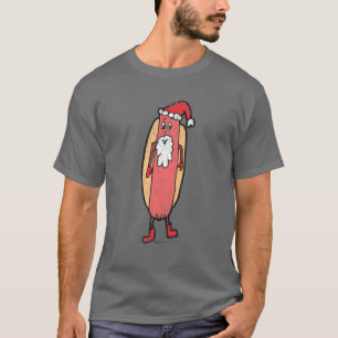 T-shirt Chien vintage Silly Chaud À Santa Hat