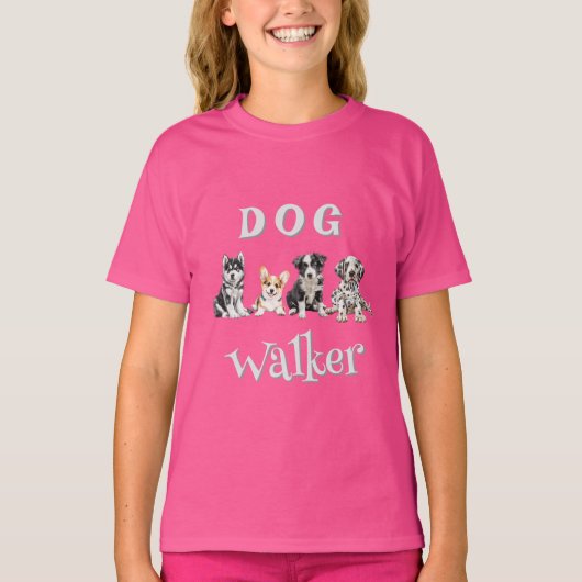 T-shirt Chien Walker Ado fille (Devant)