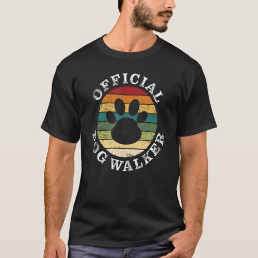 T-shirt Chien Walker Marcher Assis Chiens Joli Style Rétro (Devant)