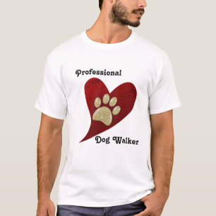 T-shirt Chien Walker professionnel Red Heart Gold Empreint