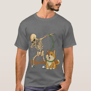 T-shirt Chien Walker Skeleton Corgi Chien Marche 