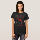 T-shirt Chien Whippet Pyjama rouge Plaid laide sueur de No (Devant entier)