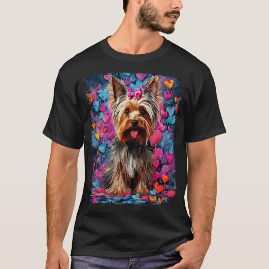 T-shirt Chien Yorkshire Terrier Saint-Valentin (Devant)