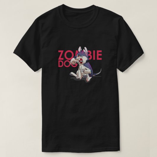 T-shirt Chien Zombie ajusté V-Cou (Design devant)