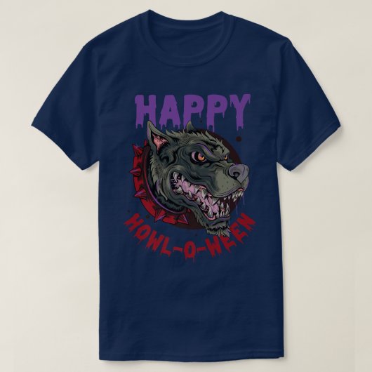 T-shirt Chien Zombie sur Halloween Dog Parade ou Howloween (Design devant)