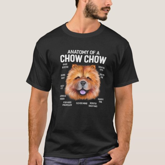 T-shirt Chiens 365 Anatomie D'Un Chien Chow Chow Drôle Cad (Devant)