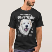 T-shirt Chiens 365 Anatomie d'un chien des Pyrénées Chien  (Devant)