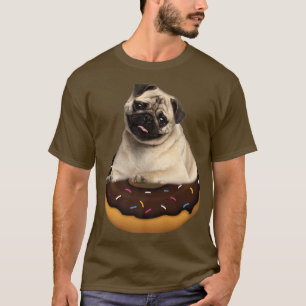 T-shirt Chiens 365 Carlin mignon Donut filles Chien drôle