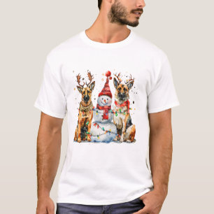 T-shirt Chiens bergers allemands de Noël