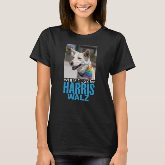 T-shirt Chiens blancs pour Harris Walz (Devant)