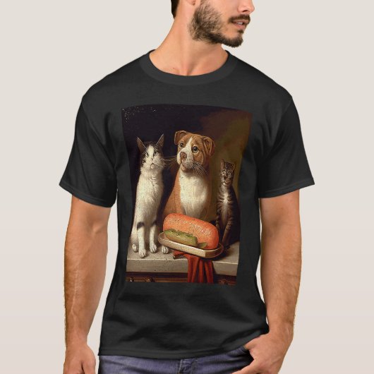 T-shirt Chiens chauds cochon chat (Devant)