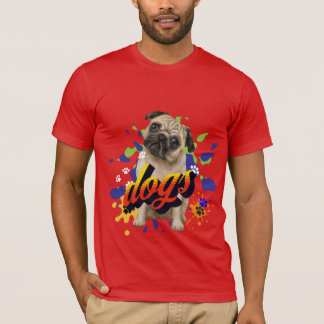 T-shirt Chiens cool peindre pour lui l'été rouge