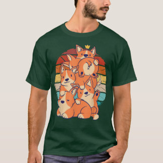 T-shirt Chiens Corgi mignons vintages les uns sur les autr