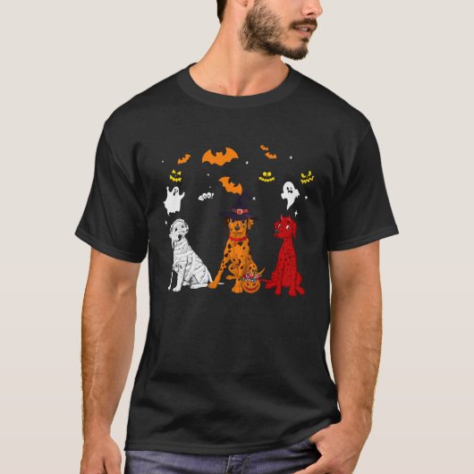 T-shirt Chiens dalmatiens d'Halloween sorcière maman démon (Devant)