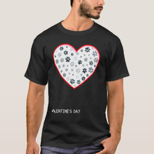 T-shirt Chiens d'amour Empreintes de pattes Heartbeat