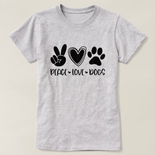 T-shirt Chiens d'amour pour la paix (Design devant)
